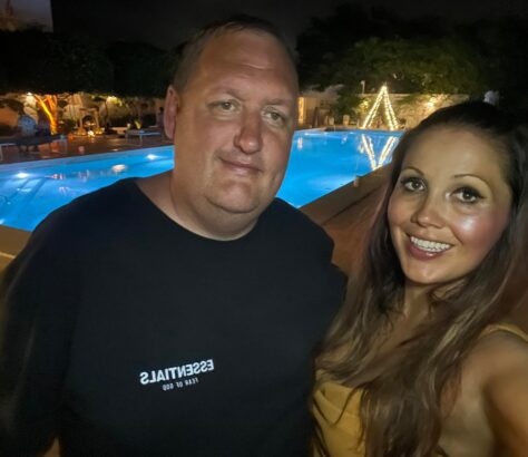 Danny Malin on holiday at a health spa