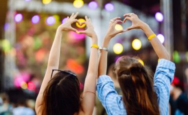 Festival goers having fun
