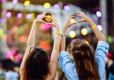 Festival goers having fun