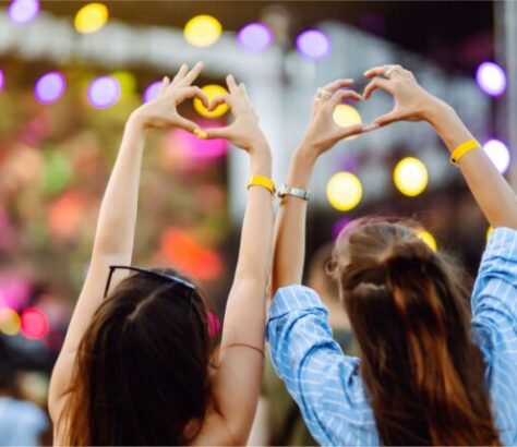 Festival goers having fun