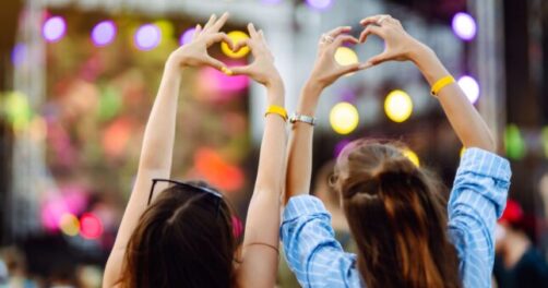 Festival goers having fun