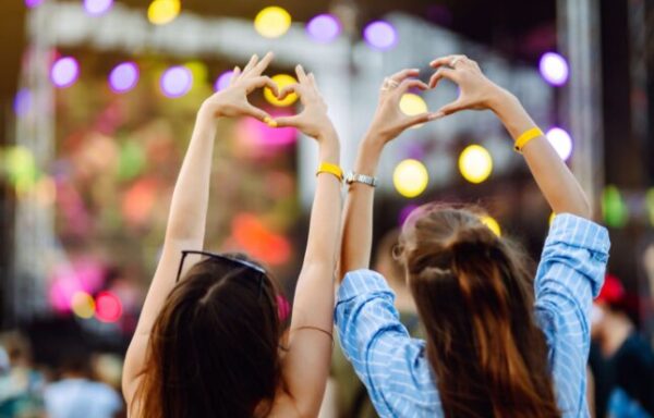 Festival goers having fun