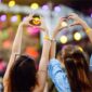 Festival goers having fun