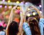 Festival goers having fun