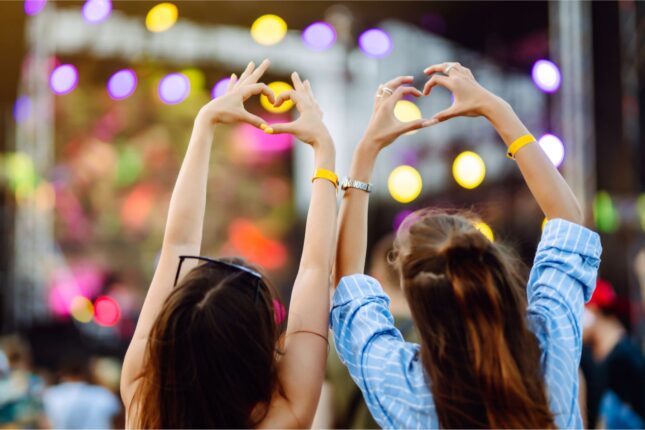 Festival goers having fun